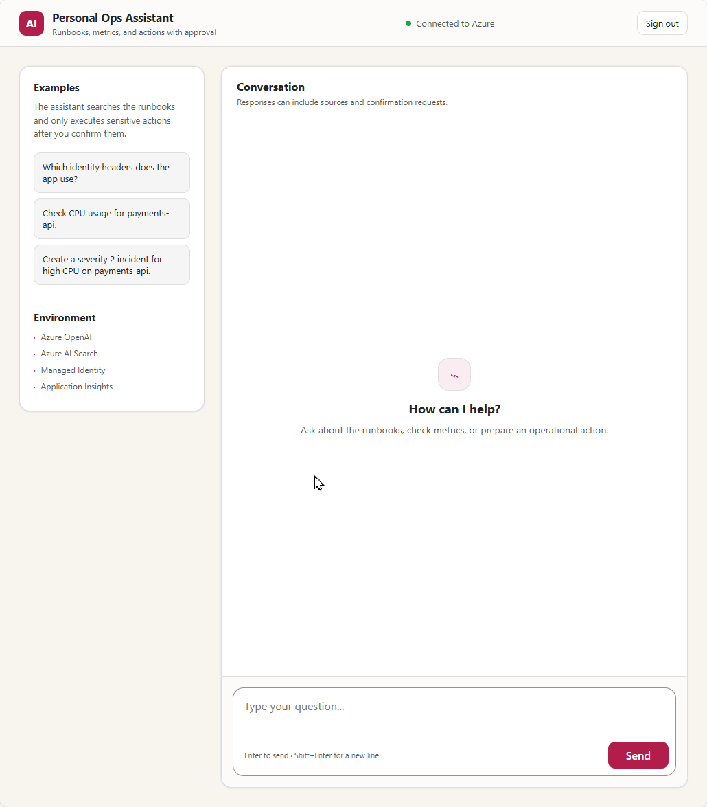 The assistant proposes an incident and waits for the authenticated requester to confirm it.
