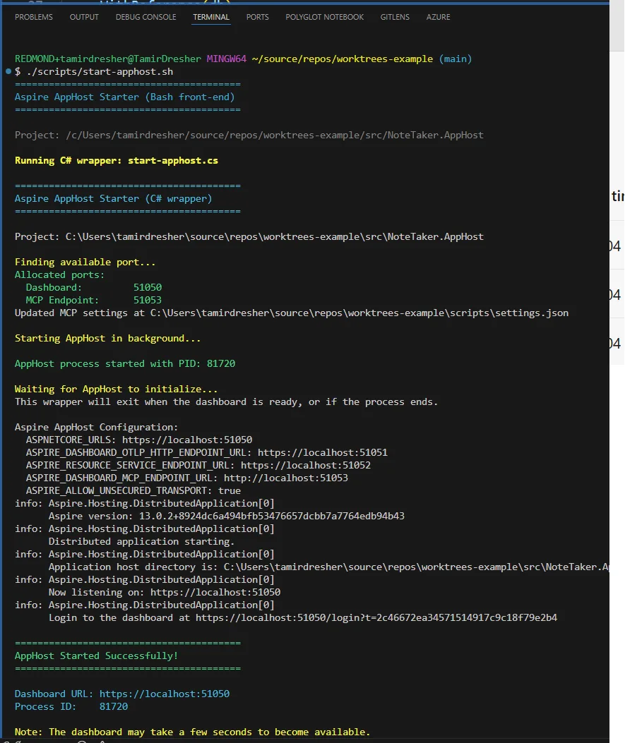 start apphost output png image