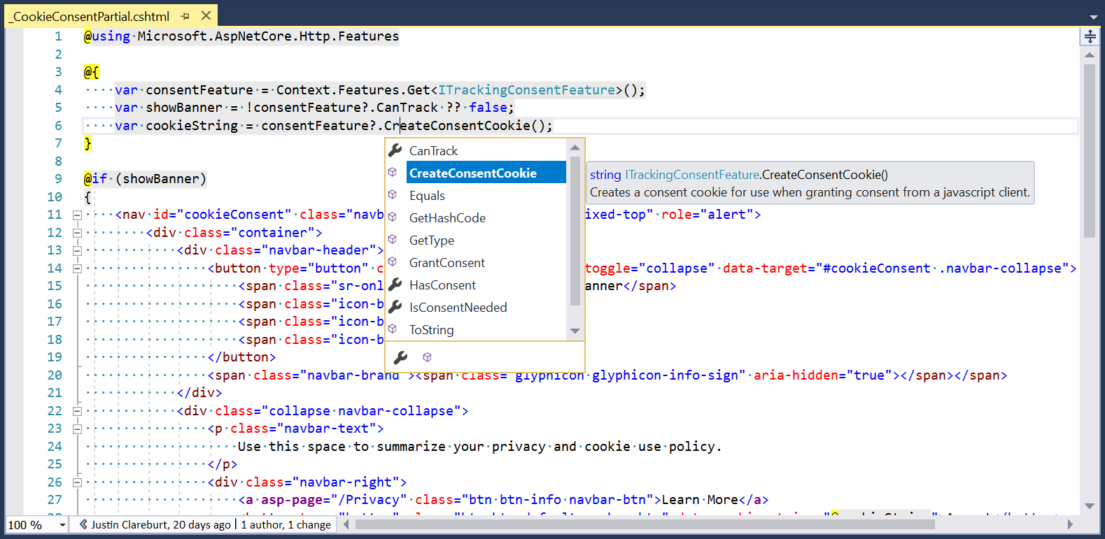 Razor editor in Visual Studio IDE