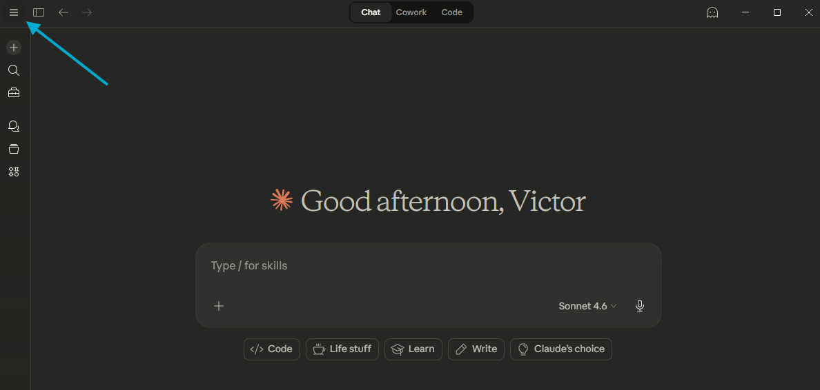 Hamburger menu