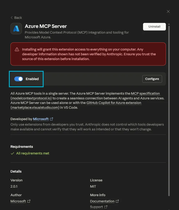Installation successful