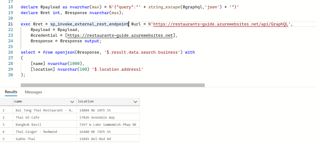 Azure SQL Database External REST Endpoints Integration Public Preview ...