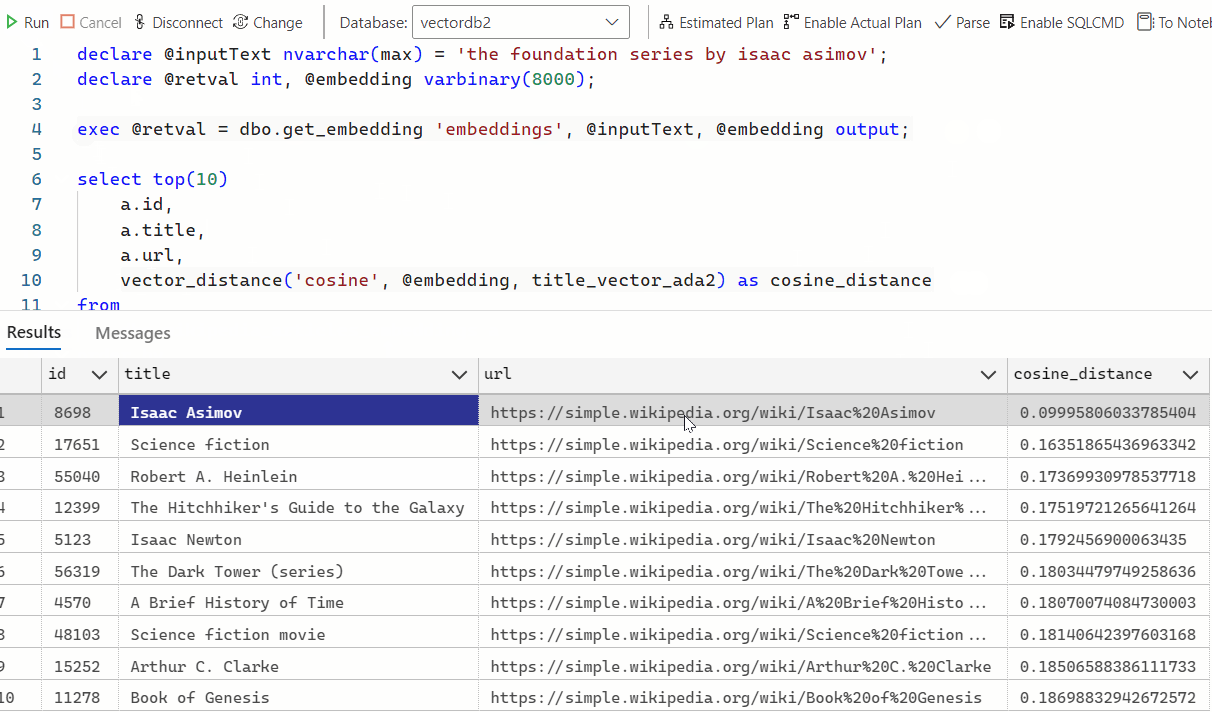 Vector Support EAP extended to Azure SQL MI