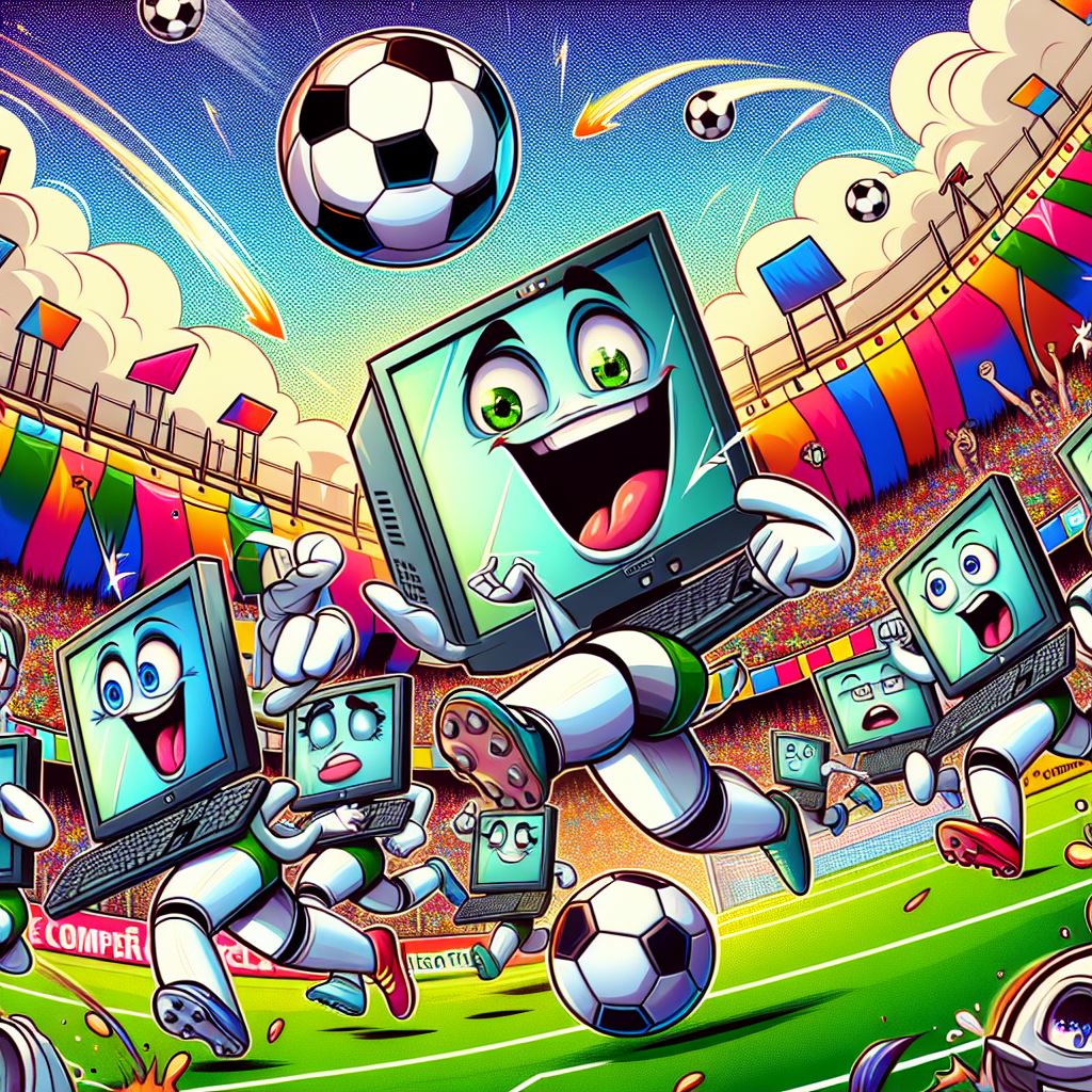 Image computer playing soccer