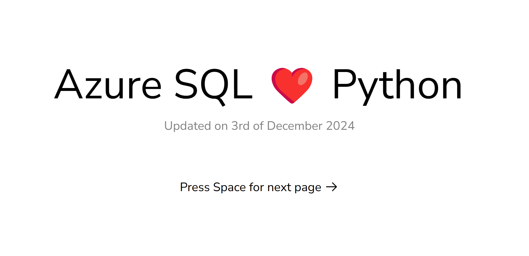 Azure SQL ❤️ Python!