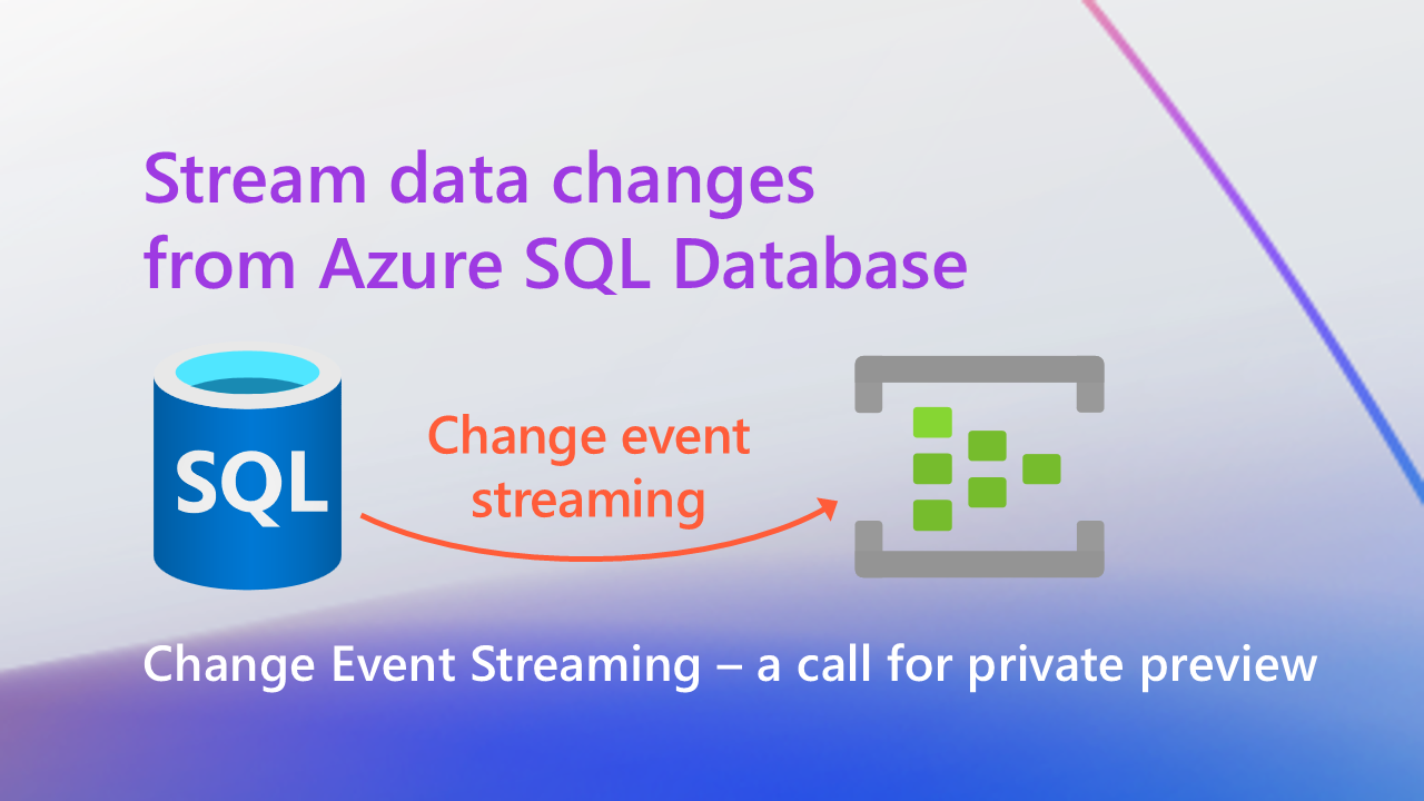 Introducing Change Event Streaming: Join the Azure SQL Database Private Preview for Change Data Streaming