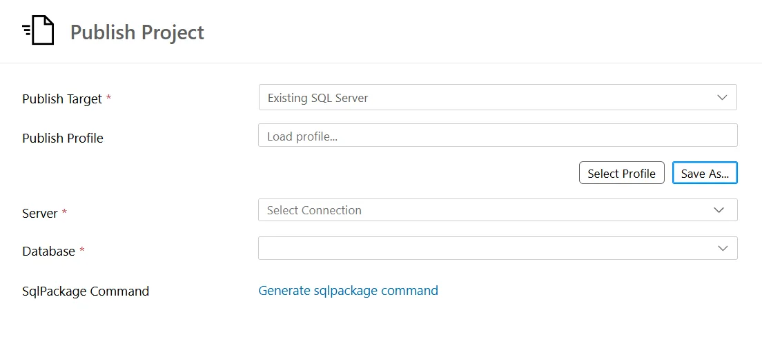 database project publish project image