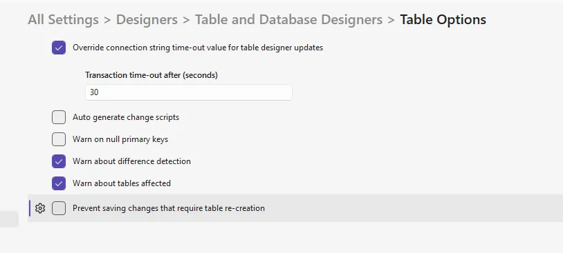 ssms options image