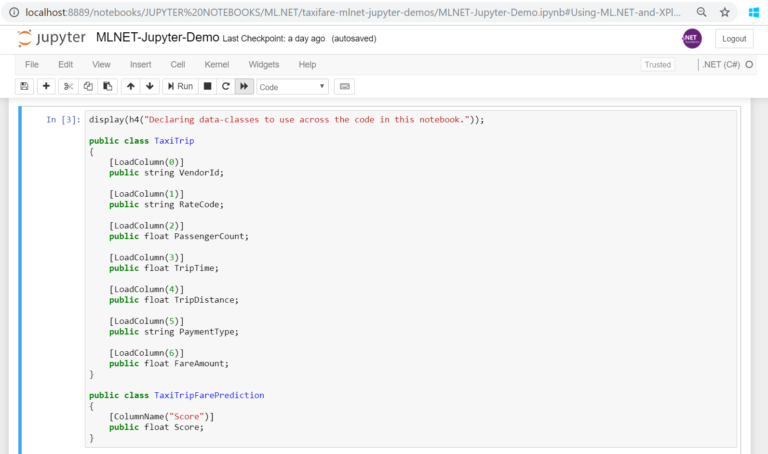 Using ML.NET in Jupyter notebooks - Cesar de la Torre