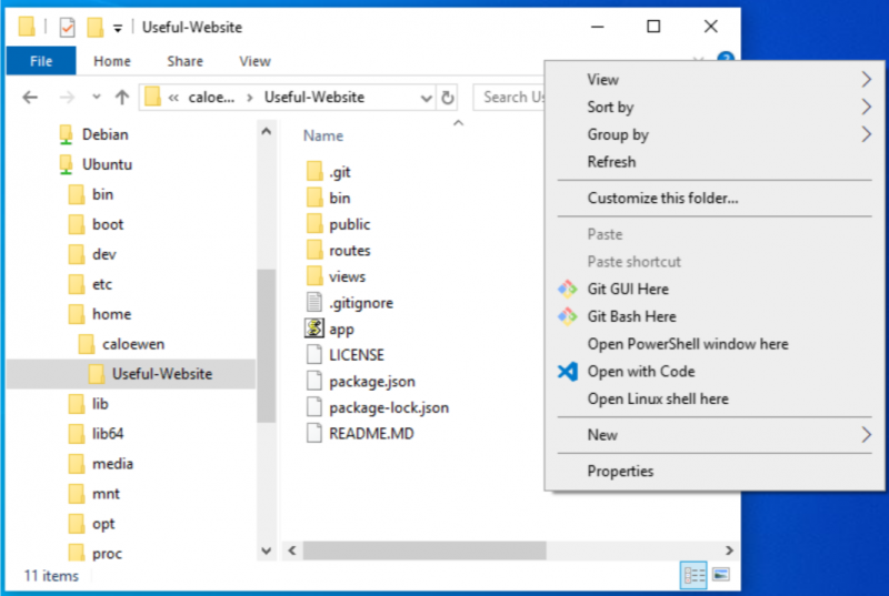 Accessing Linux distro files via VSCode