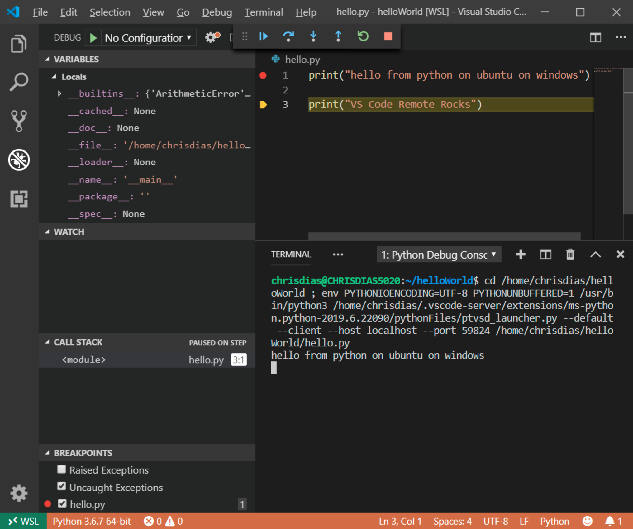 Visual studio code run python script with arguments