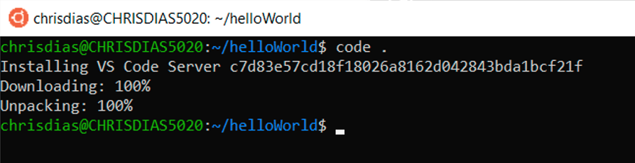 Launching VSCode from the WSL Terminal