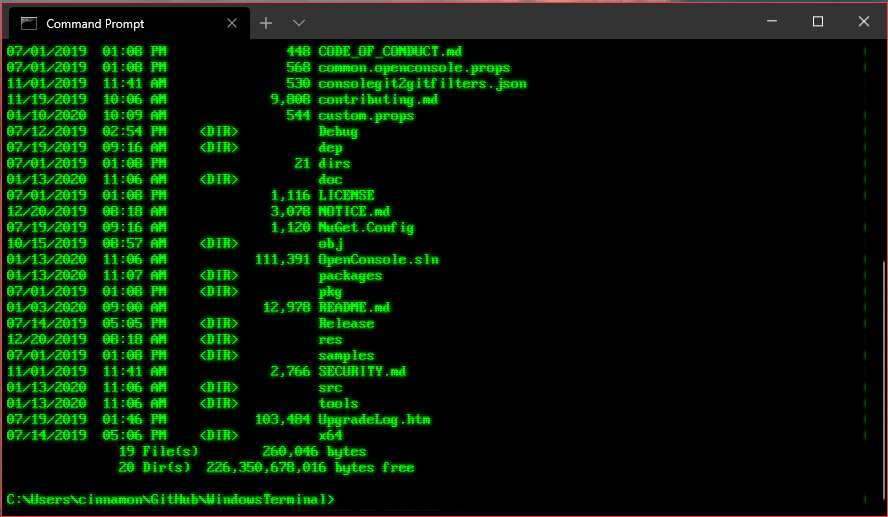 windows terminal settings example