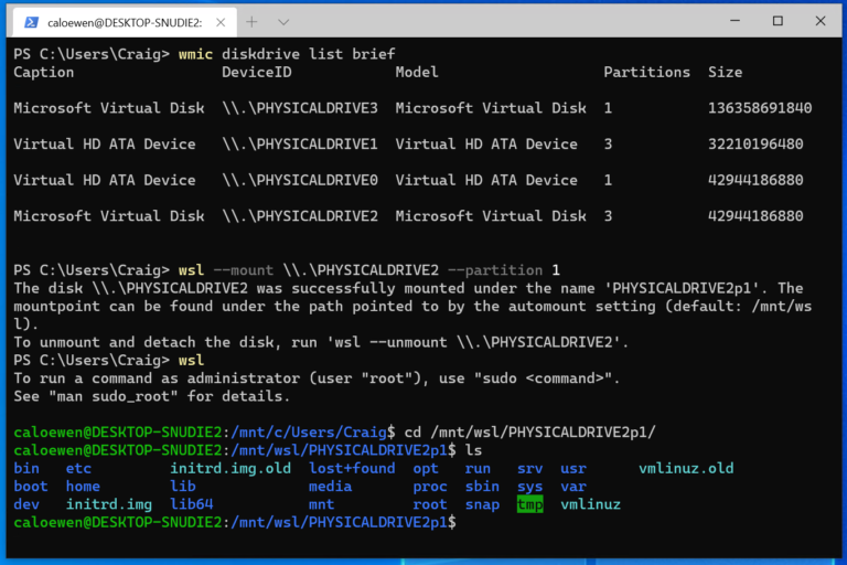 Access Linux Filesystems In Windows And WSL 2 - Windows Command Line