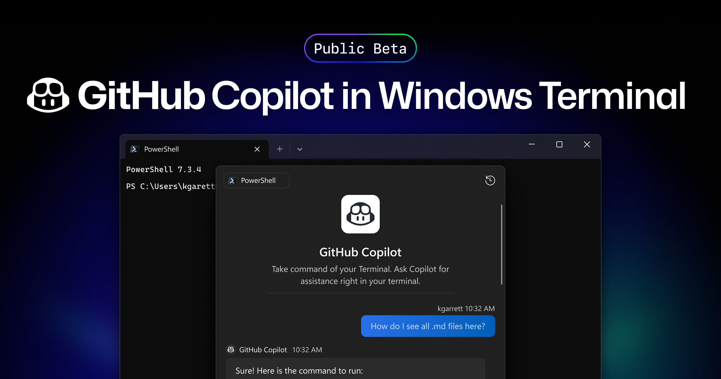 GitHub Copilot in Windows Terminal - Windows Command Line