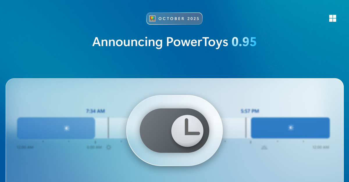 Header image of PowerToys 0.95