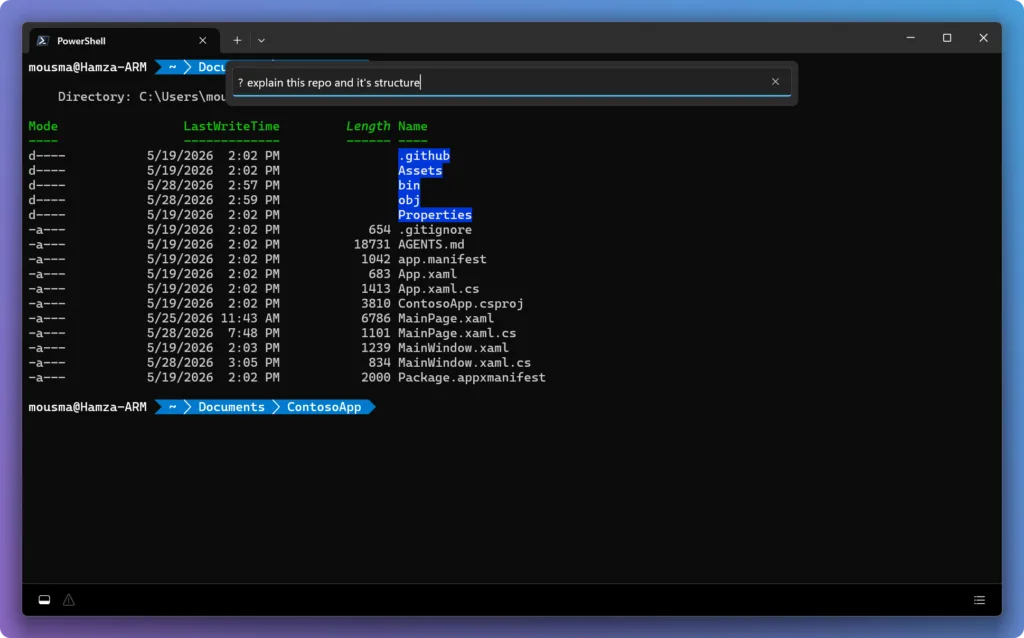 Kick off an agent prompt in command palette