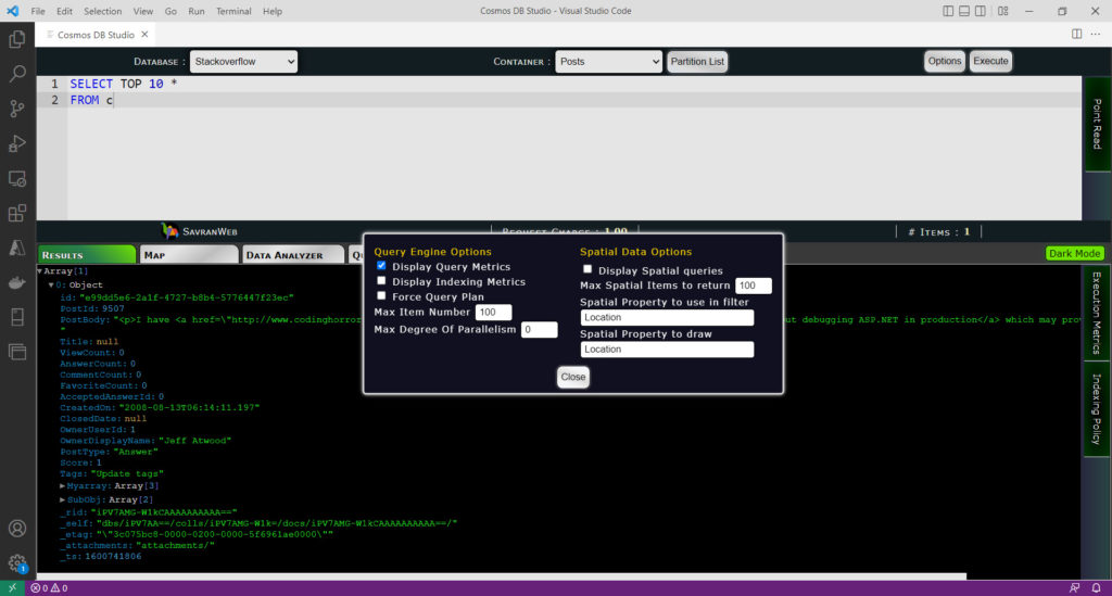 Enabling Indexing Metrics