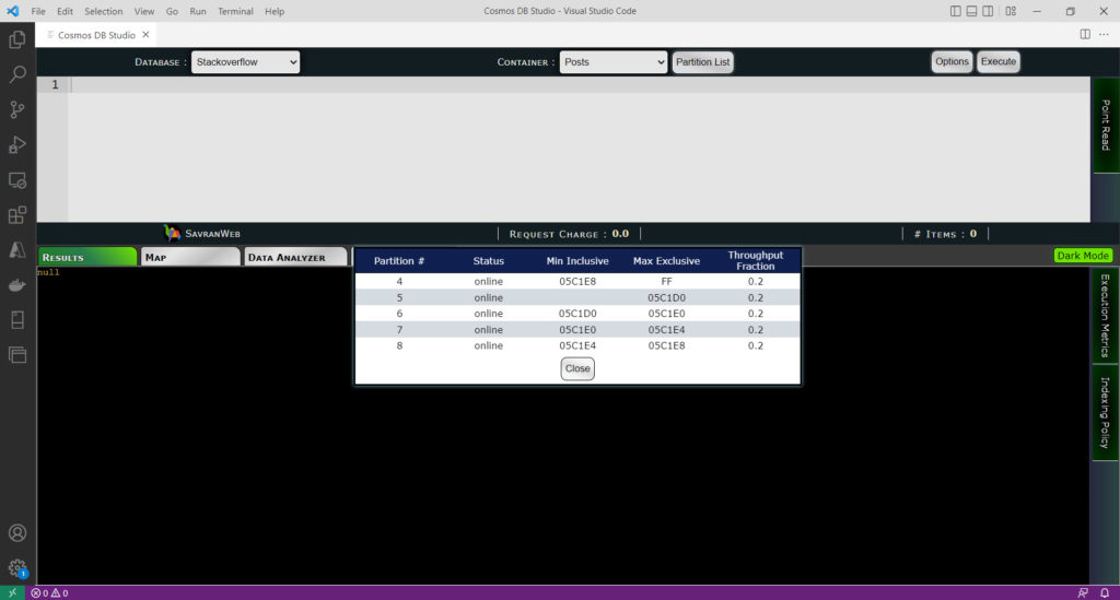 Azure Cosmos DB will run your query in 5 physical partitions
