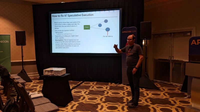 German presenting at the ApacheCon North America 2022 in New Orleans, LA