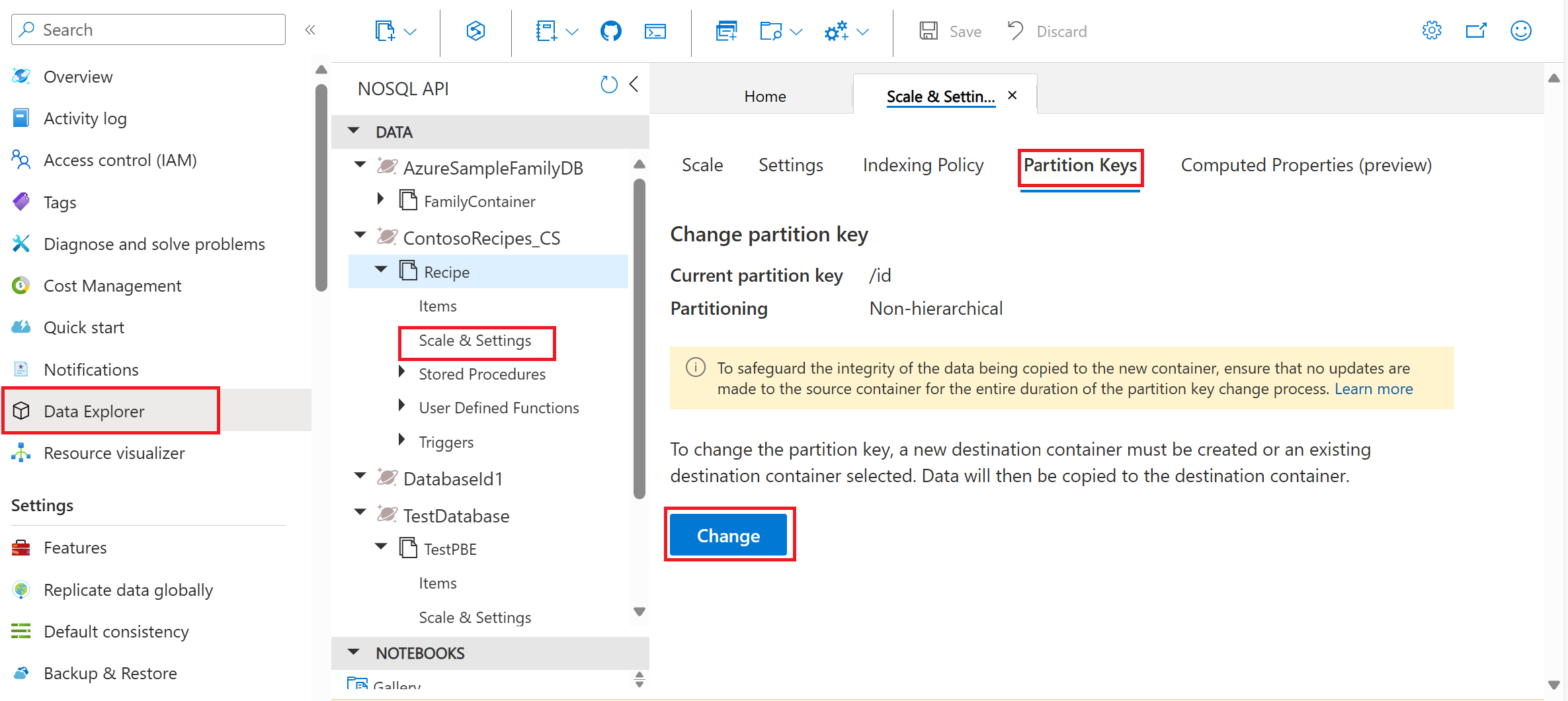 Optimizing database performance: Change partition keys of a container in Azure Cosmos DB for NoSQL API (preview)