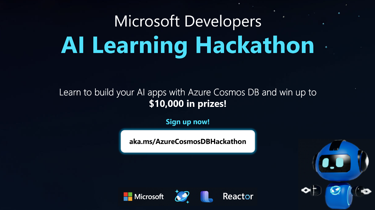 Sign up for the Microsoft Developers AI Learning Hackathon and Compete for $10,000 in Prizes!