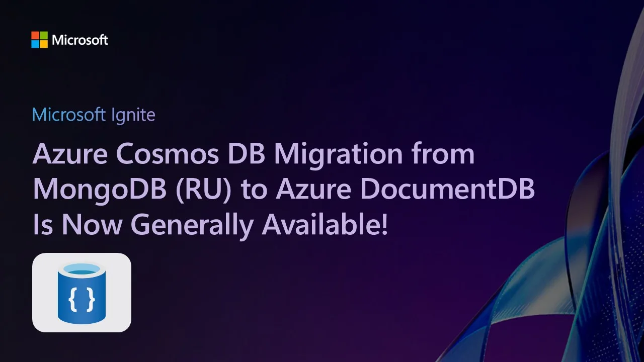Azure Cosmos DB Migration from MongoDB (RU) to Azure DocumentDB Is Now Generally Available!