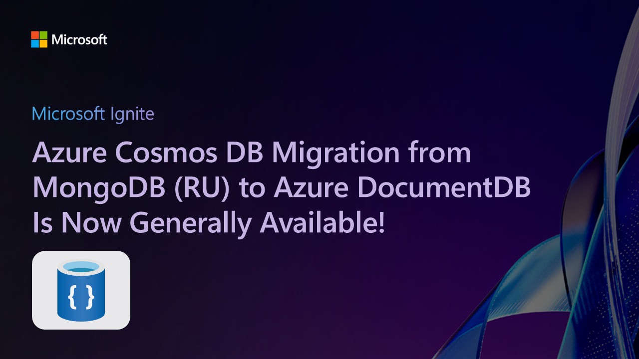 Azure Cosmos DB Migration from MongoDB (RU) to Azure DocumentDB Is Now Generally Available!