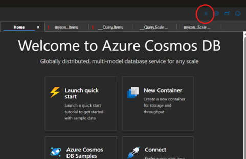 Azure Cosmos DB Data Explorer now supports Dark Mode