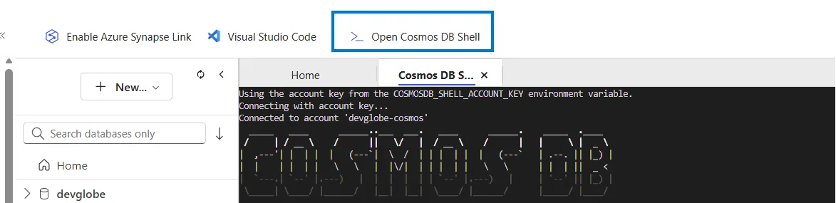 Open Azure Cosmos DB Shell