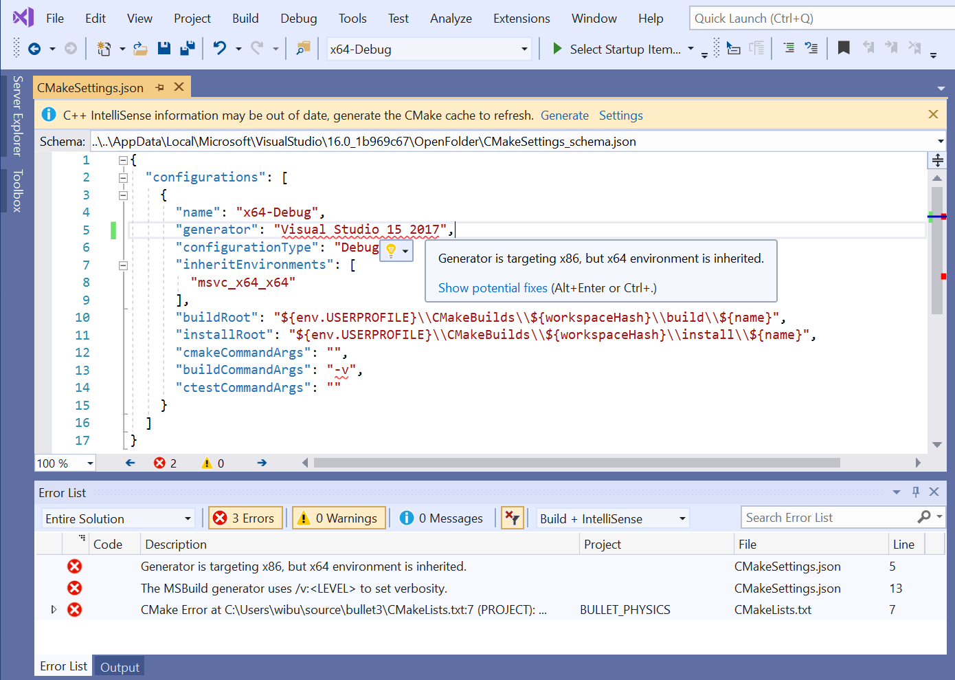 Проект cmake Visual Studio. Cmake Visual Studio. Visual Studio 64 bit. Генераторы списков на c. Cmake message error