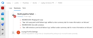 Failed check details in Summary page of Azure DevOps