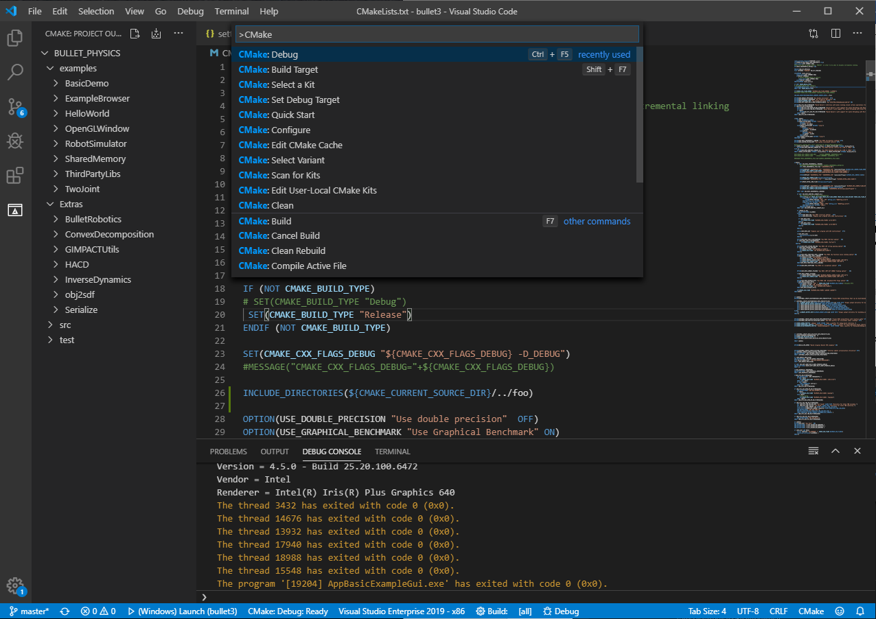 visual studio code cmake