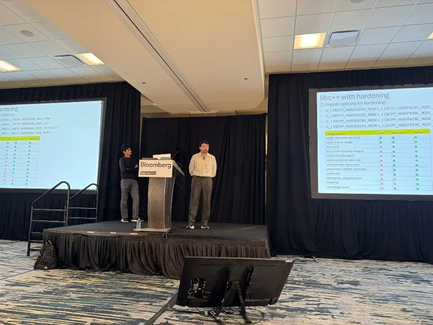 Image of two people giving a talk at CppCon