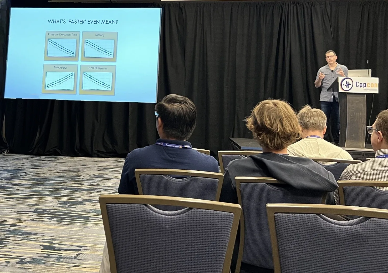 Eric Brumer presenting his session on profile guided optimizations.