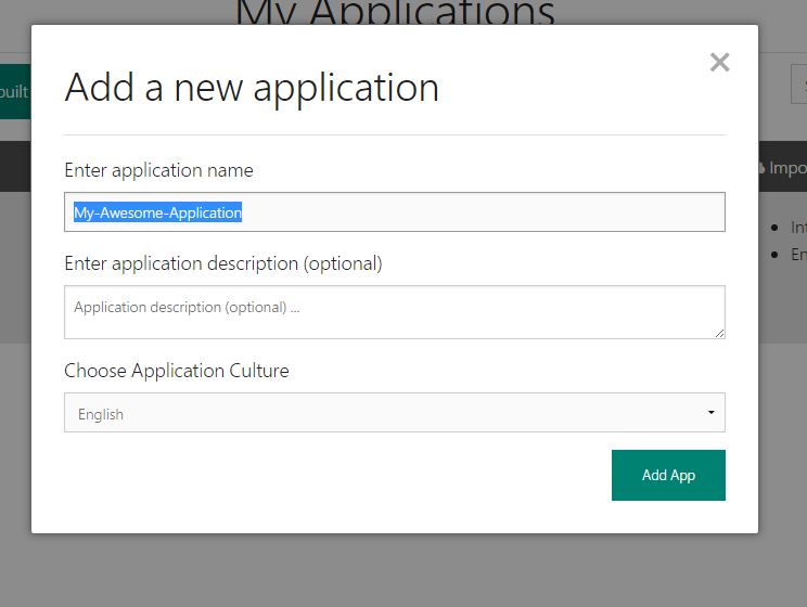 Create a new application