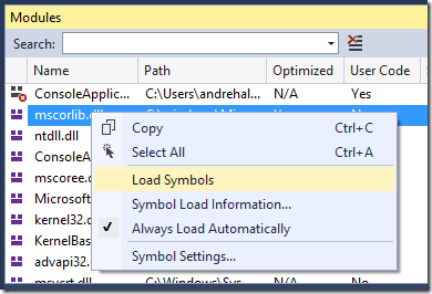Загрузка символов Visual Studio. C# PDB file.