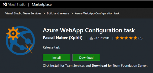 Azure Web App Configuration Task