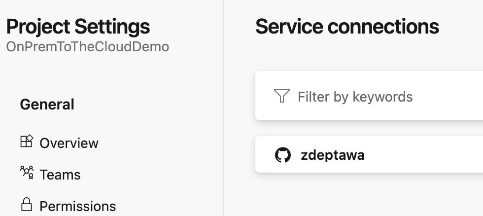 GitHub Service Connection