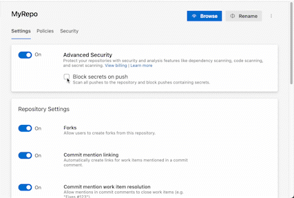 Secret Scanning for GitHub Advanced Security for Azure DevOps - Azure Repos