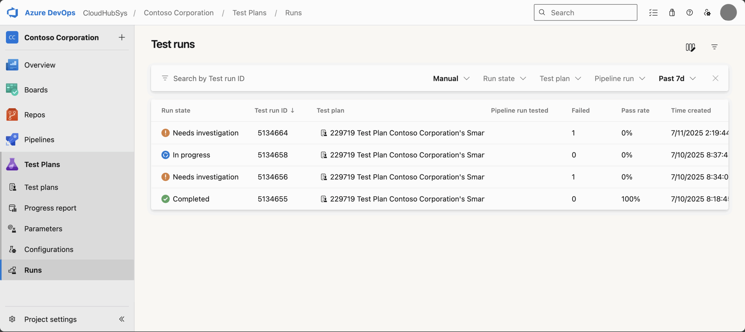 New Test Run Hub in Azure Test Plans