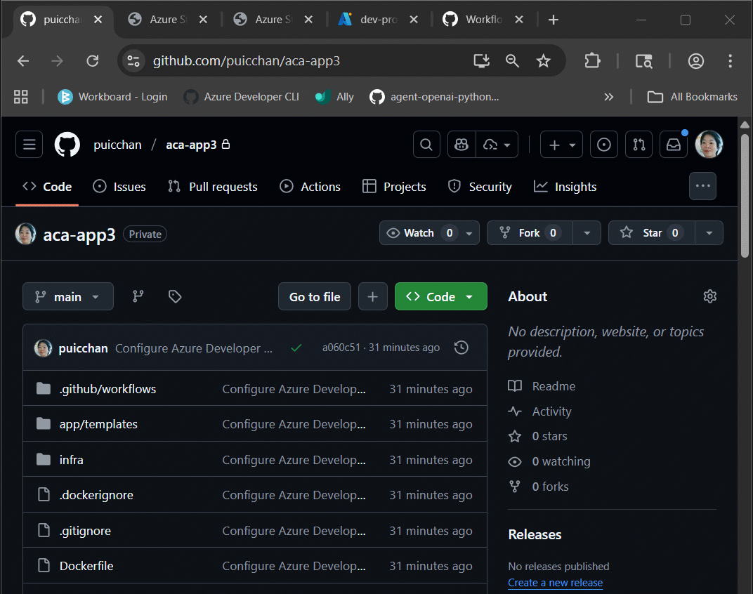 GitHub Actions workflow in action