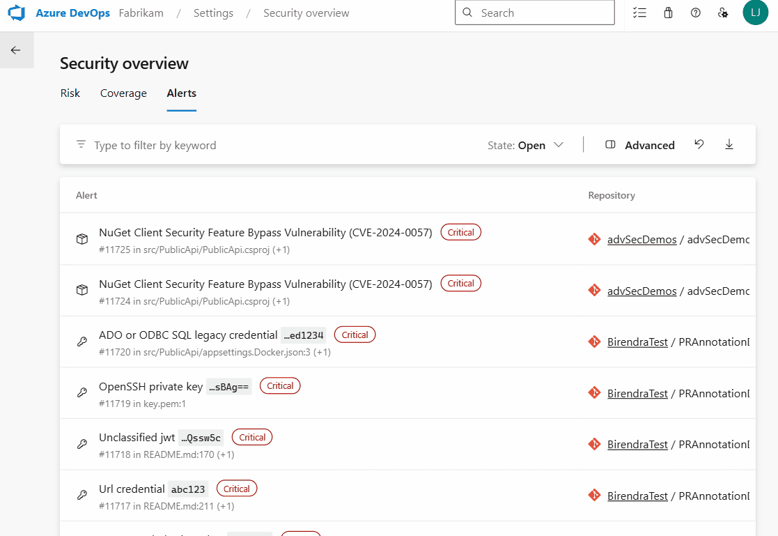security overview alerts campaigns image