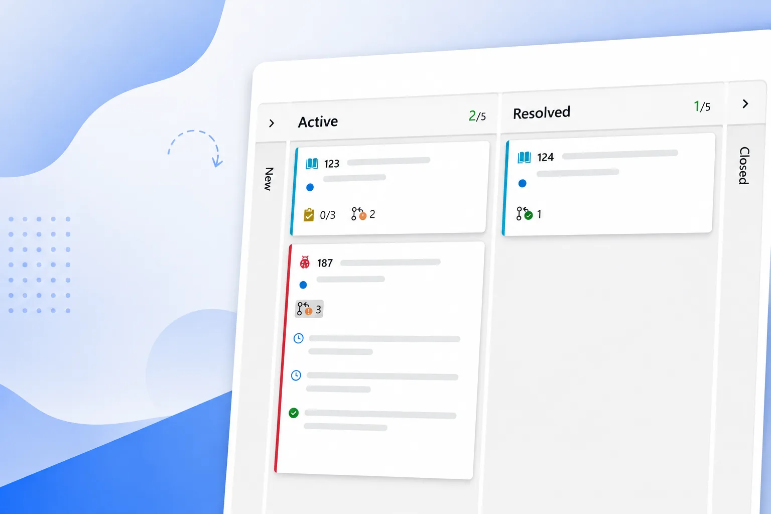 Pull request annotations on work item cards