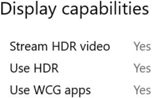 Image Display Capabilities Settings