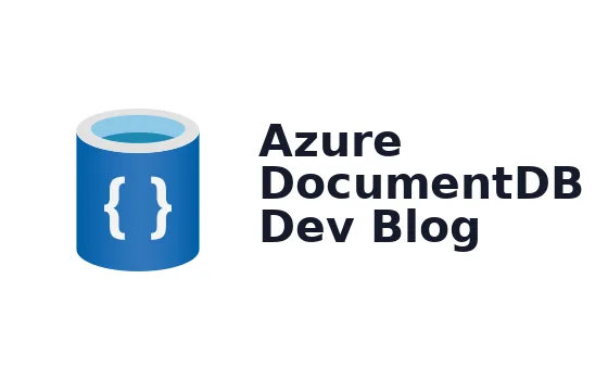 Banner image for the Azure DocumentDB developer blog featuring a glowing blue document database icon, cloud infrastructure graphics, and futuristic AI-inspired network visuals on a dark background.