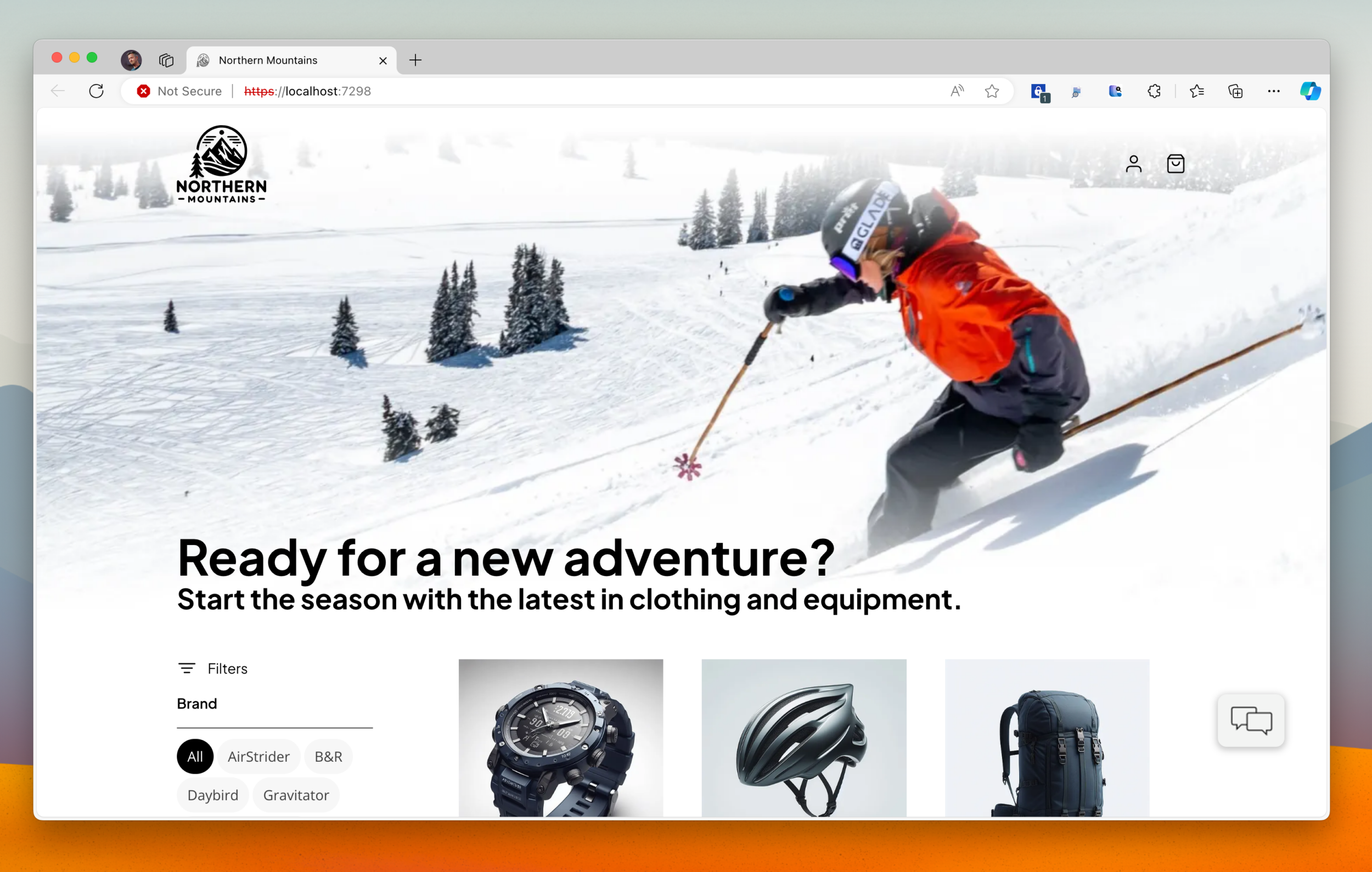 Screenshot of an e-commerce website