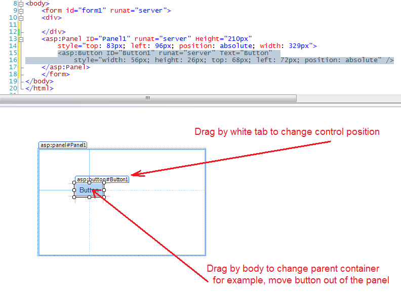 Absolute And Relative Positioning In Visual Web Developer 2008 Designer 
