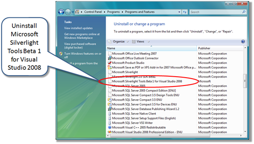 Error Installing Visual Studio 08 Sp1 Beta And Silverlight Tools Beta 1 Net Blog