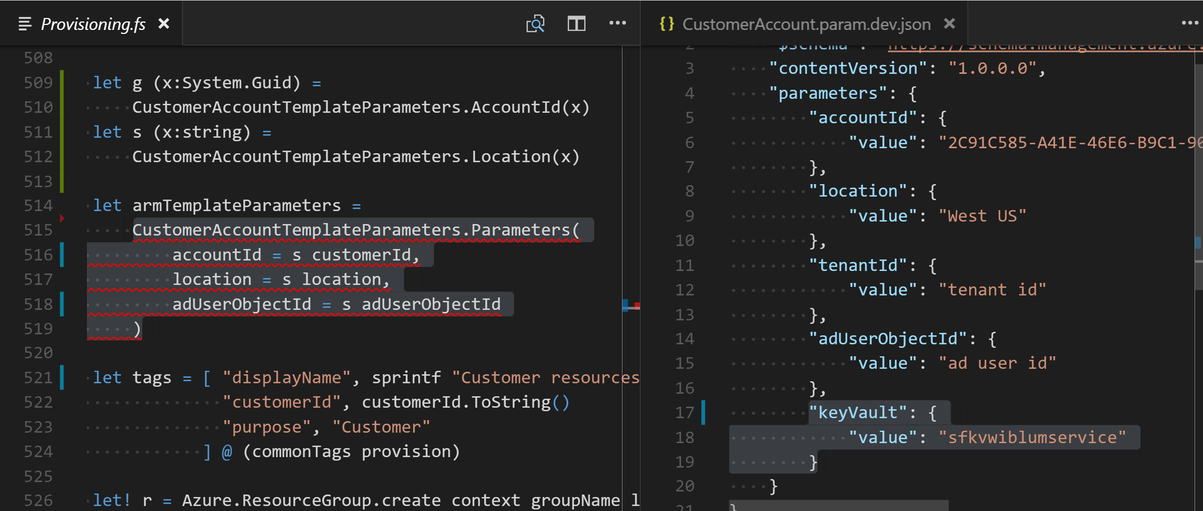 JSON Type Providers for Azure Templates